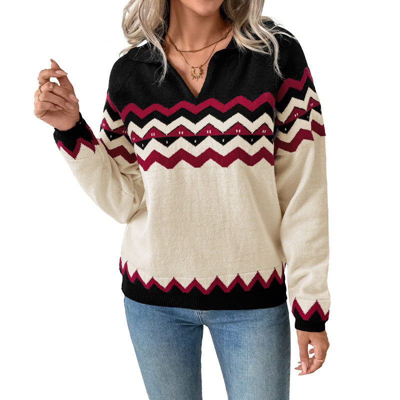 Damen Strickjacke aus Feinstrick mit Zickzack-Muster (5)