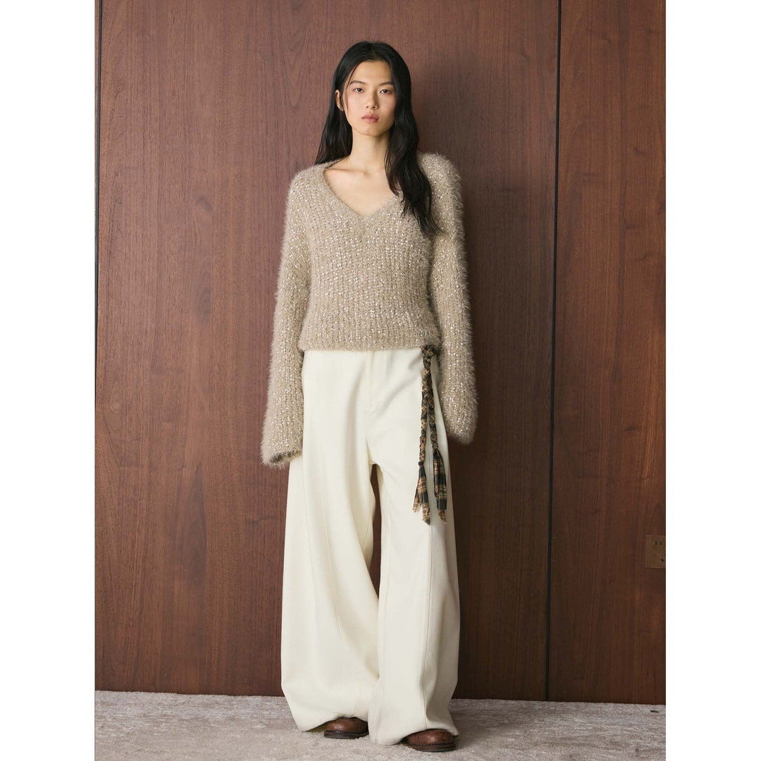 Damen Strickjacke aus Mohair-Optik mit Glitzerfäden (3)
