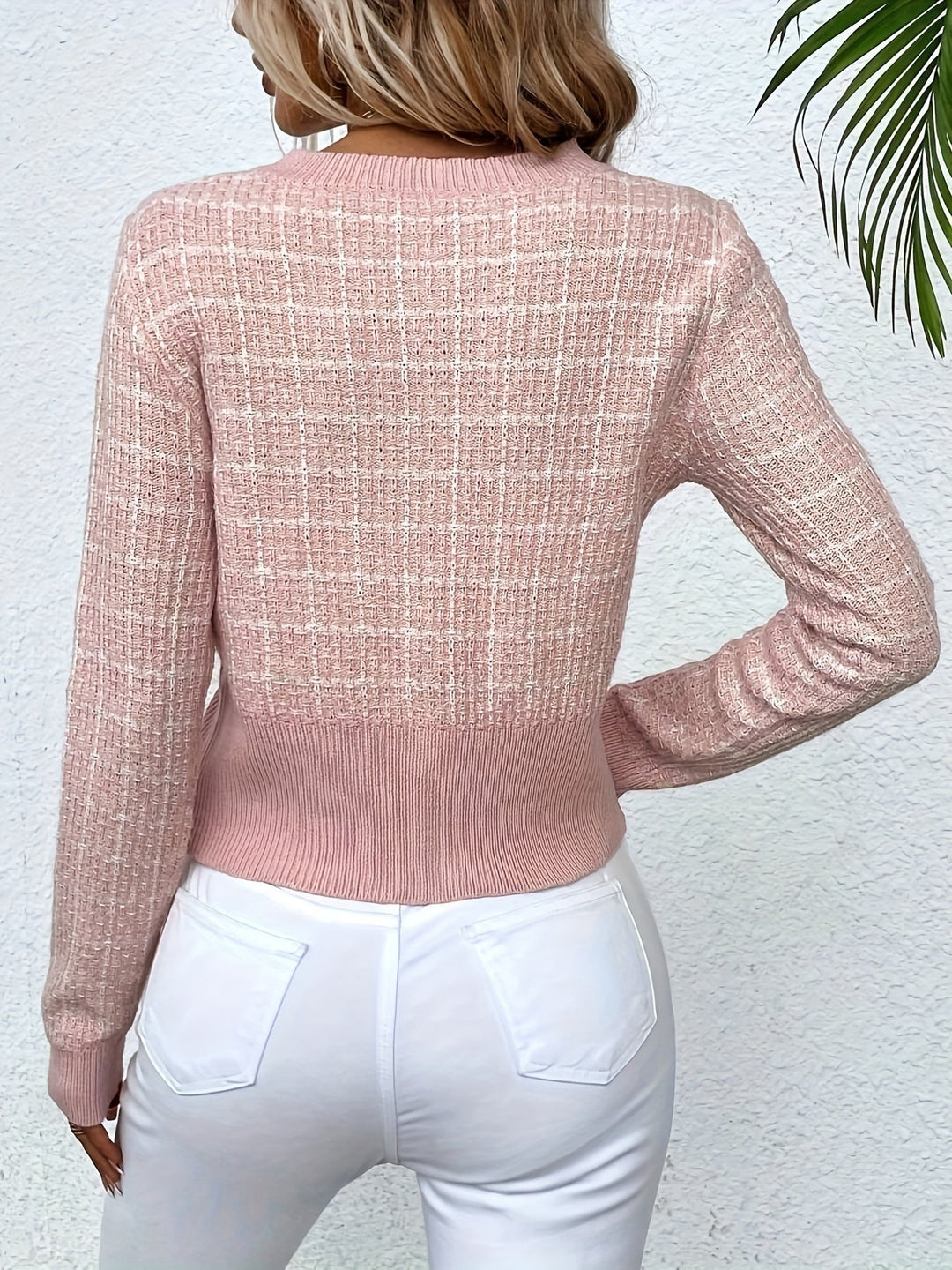 Damen Strickjacke aus Tweed für den Herbst (6)