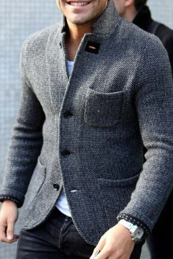 Damen Strickjacke aus Wolle elegant und zeitlos in Grau