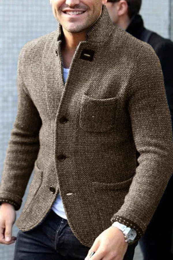 Damen Strickjacke aus Wolle elegant und zeitlos in Khaki