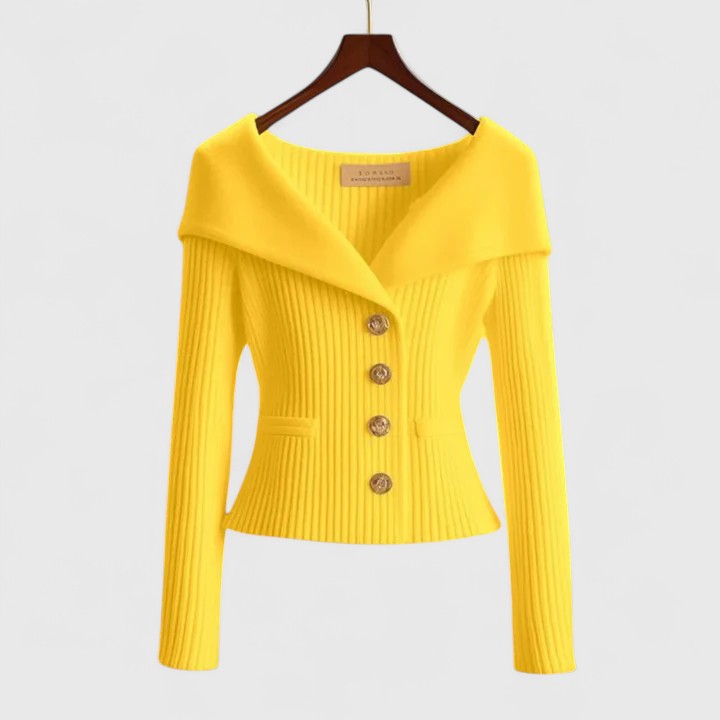 Damen Strickjacke Elegant für jeden Tag in Gelb