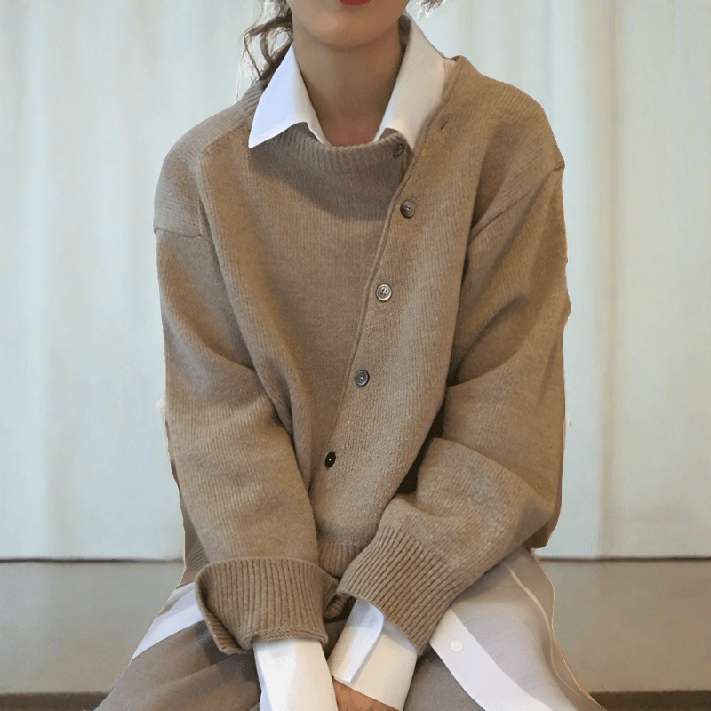 Damen Strickjacke elegant zum Schichten in Beige