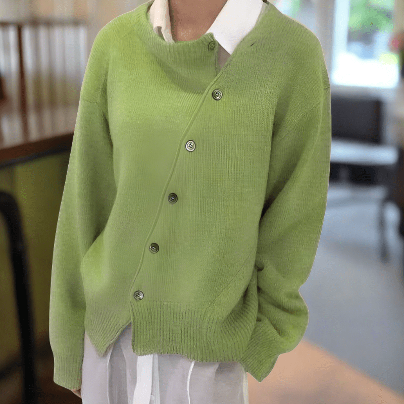 Damen Strickjacke elegant zum Schichten in Grün