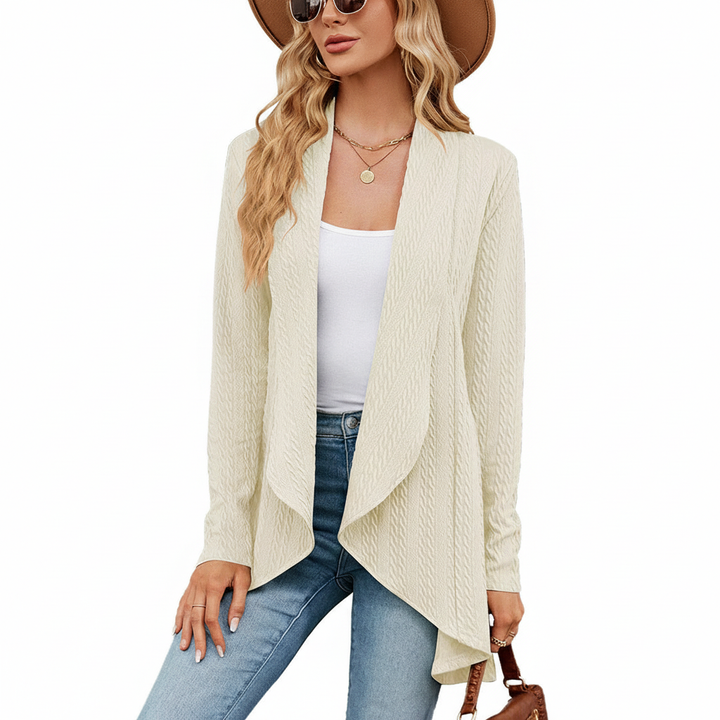 Damen Strickjacke für Alltag und Herbst in Beige