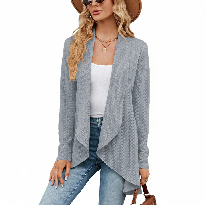 Damen Strickjacke für Alltag und Herbst in Grau