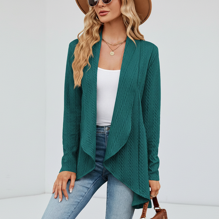 Damen Strickjacke für Alltag und Herbst in Grün