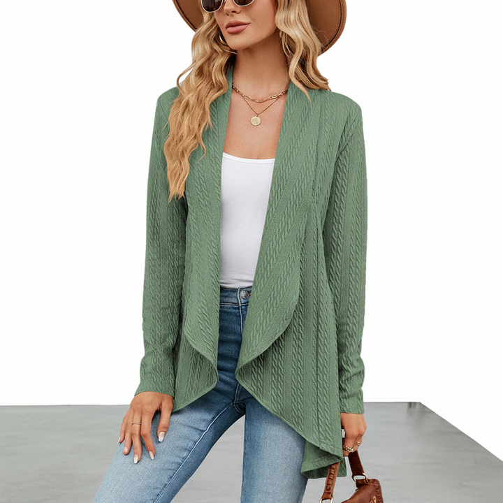 Damen Strickjacke für Alltag und Herbst in Hellgrün