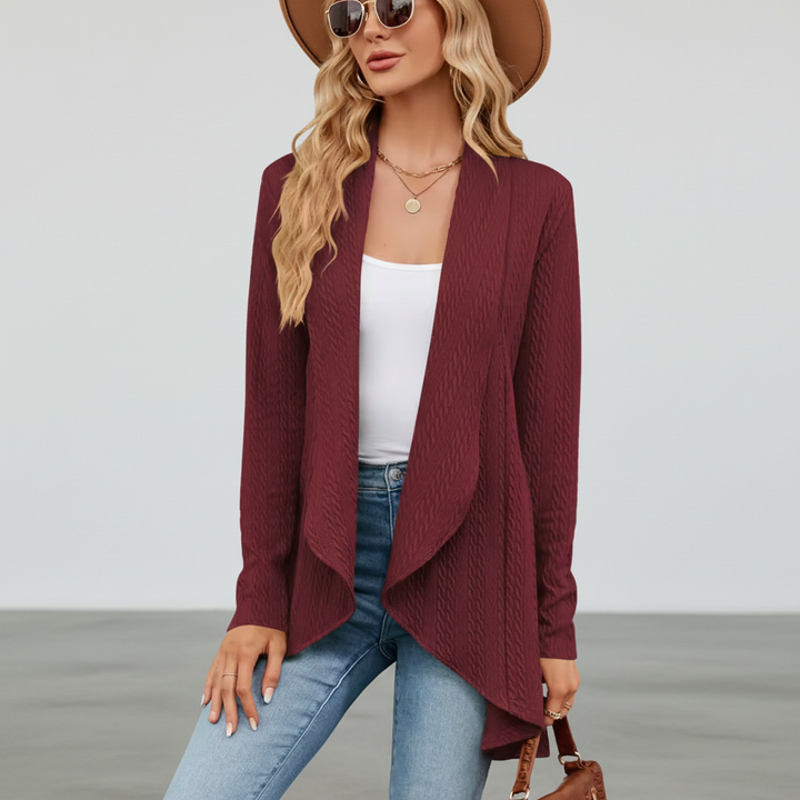 Damen Strickjacke für Alltag und Herbst in Rot