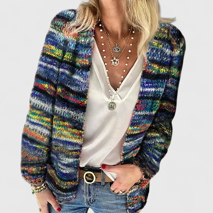 Damen Strickjacke gemütlich für Herbst in Blau