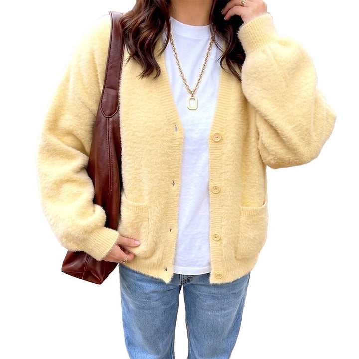Damen Strickjacke im Teddy-Stil Oversized (5)