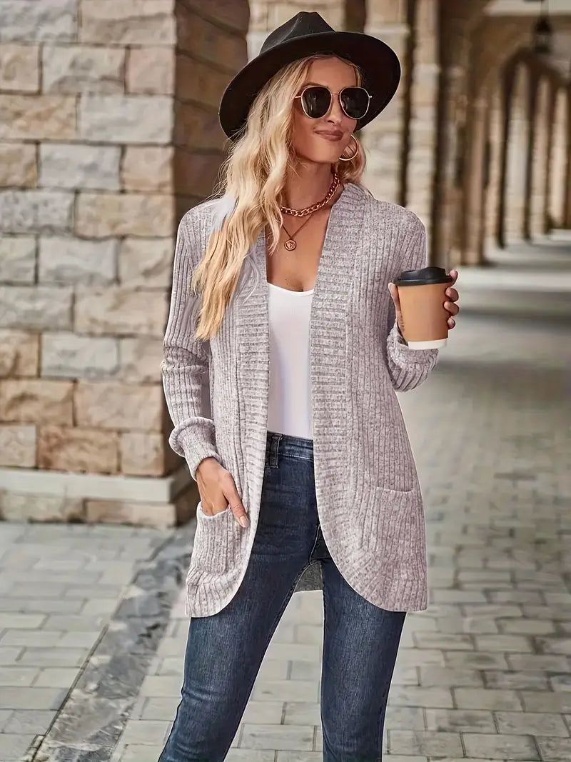 Damen Strickjacke in lockerer Passform zum Layern in Helllila
