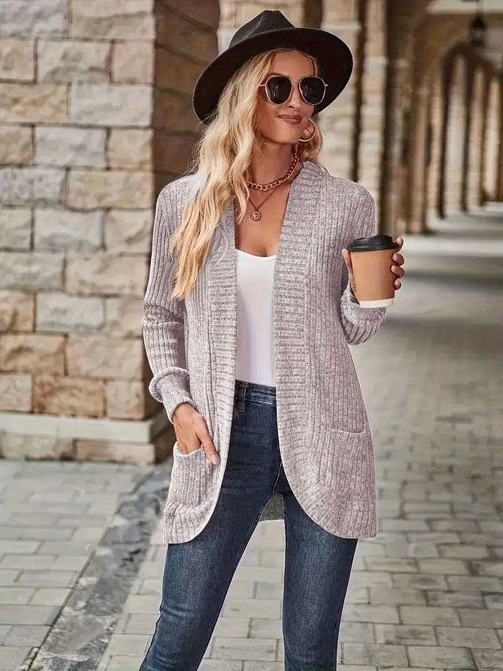 Damen Strickjacke in lockerer Passform zum Layern in Helllila