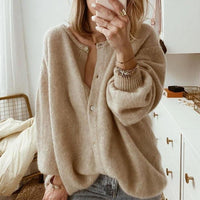 Ida | Damen Strickjacke lang in Wolloptik