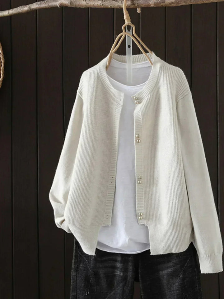 Damen Strickjacke mit lockerer Passform für Herbst in Beige