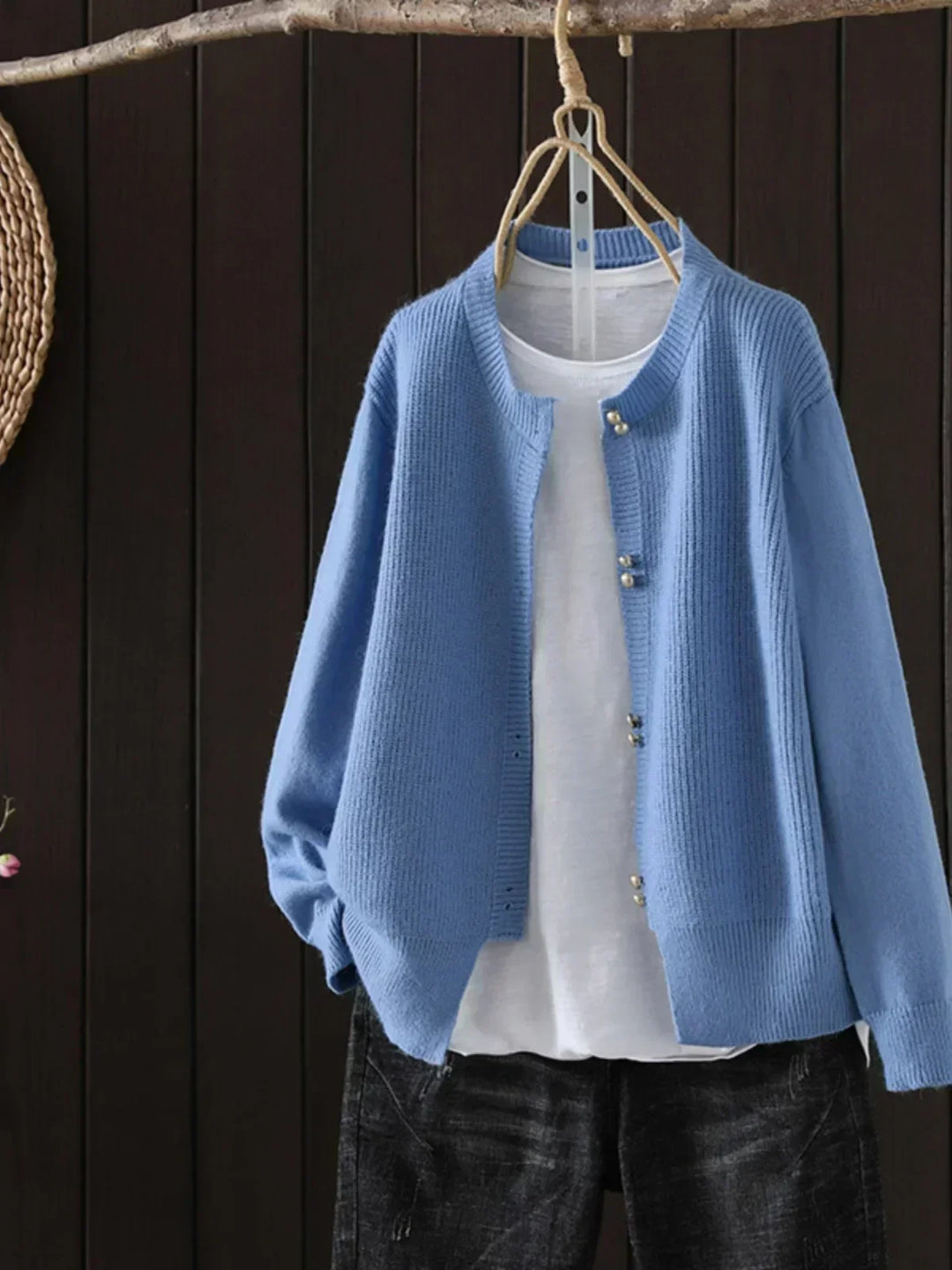 Damen Strickjacke mit lockerer Passform für Herbst in Blau