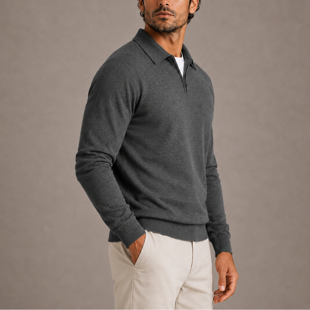 Damen Strickjacke mit Polokragen und Reißverschluss (2)