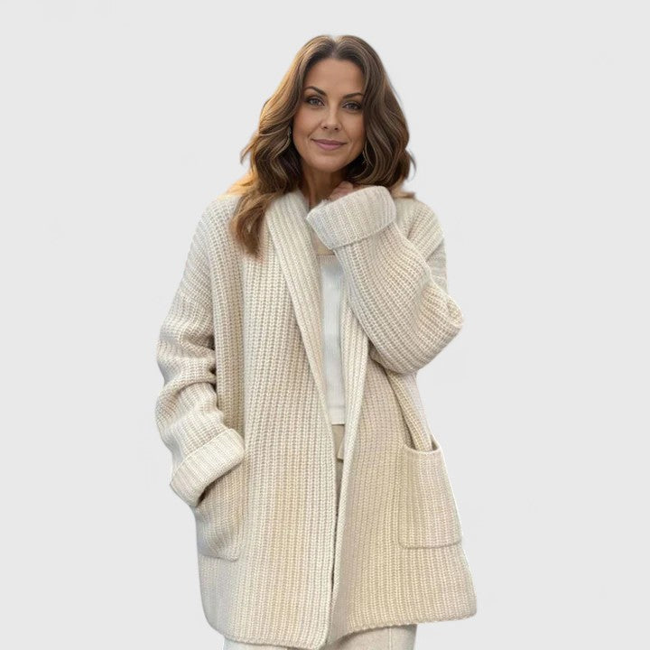 Damen Strickjacke mit Rippenstrick für Herbst (3)