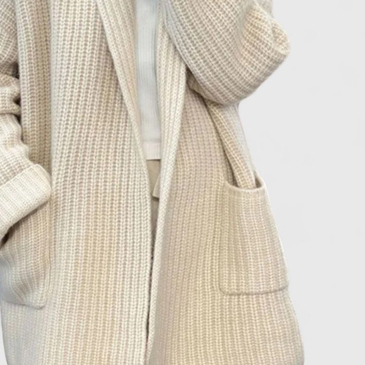 Damen Strickjacke mit Rippenstrick für Herbst (5)