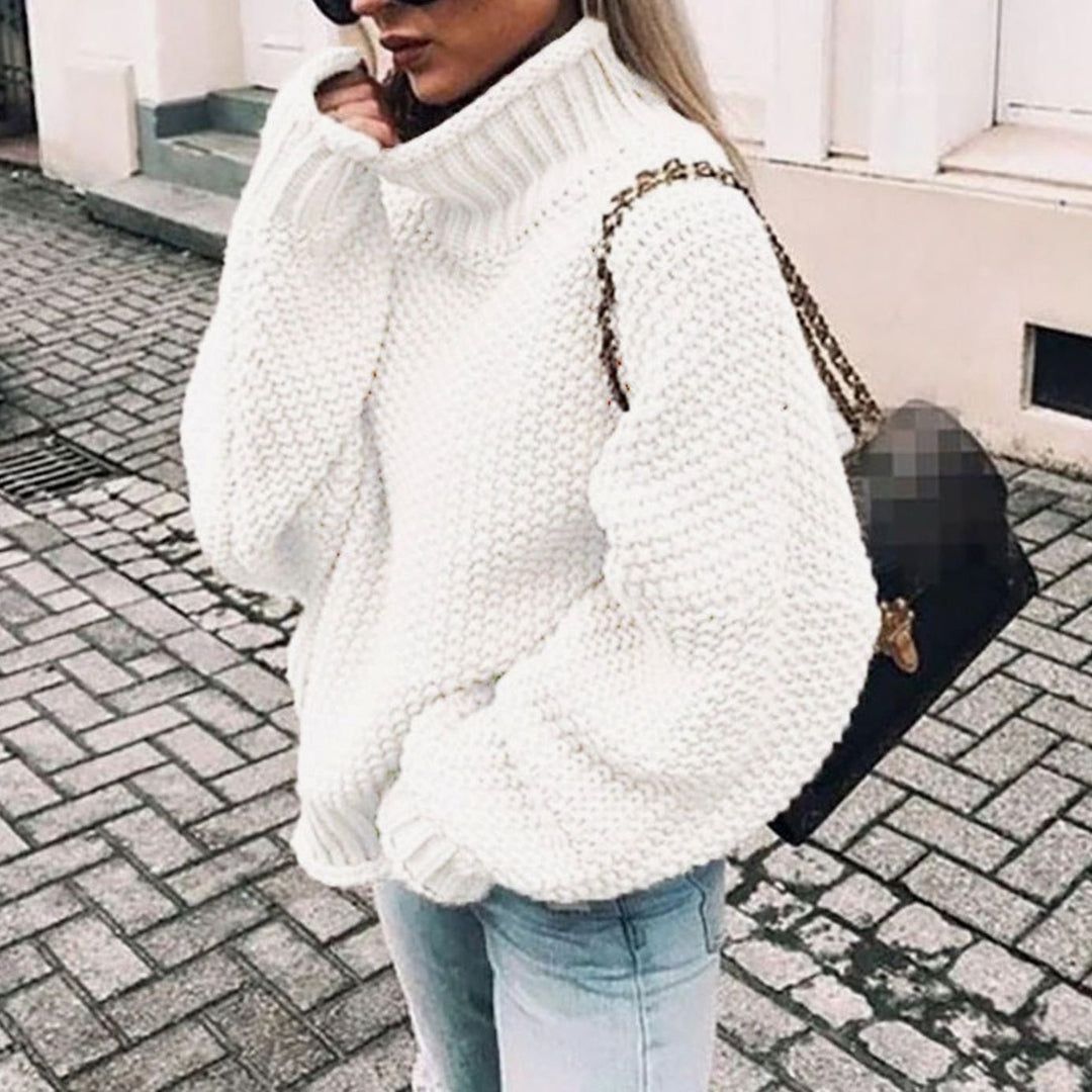 Damen Strickjacke mit Rollkragen für Winter (8)