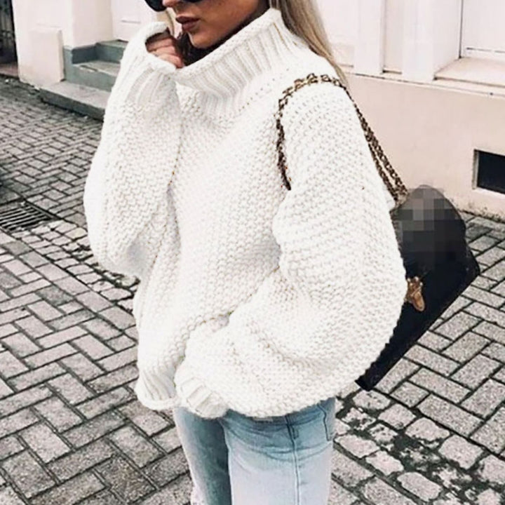 Damen Strickjacke mit Rollkragen für Winter (8)