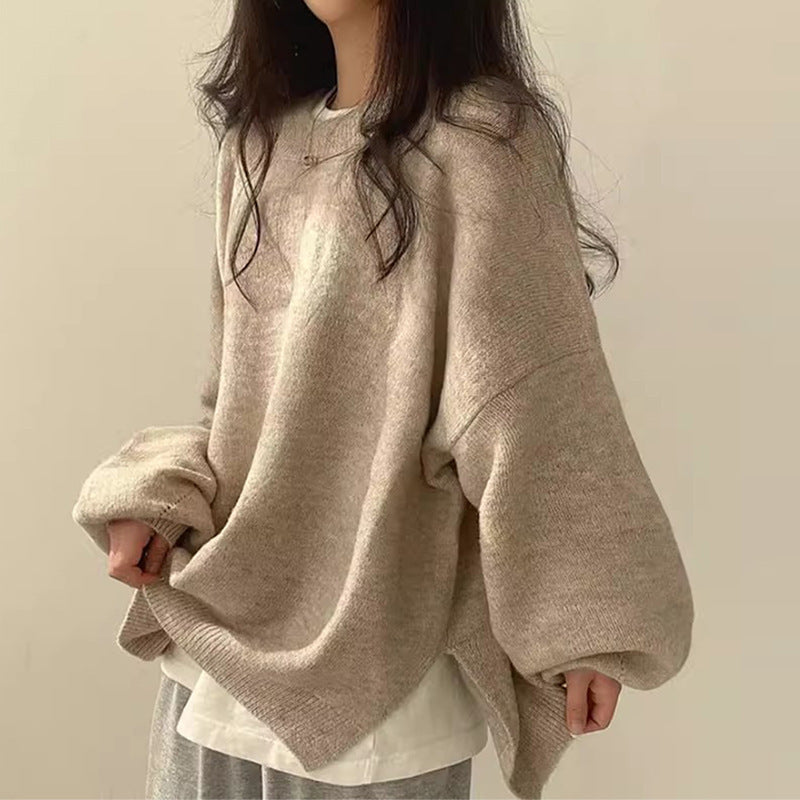 Damen Strickjacke mit Schlitzen und breitem Schnitt (9)