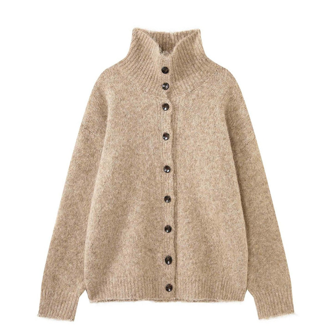 Damen Strickjacke mit Stehkragen in Bouclé-Optik (5)
