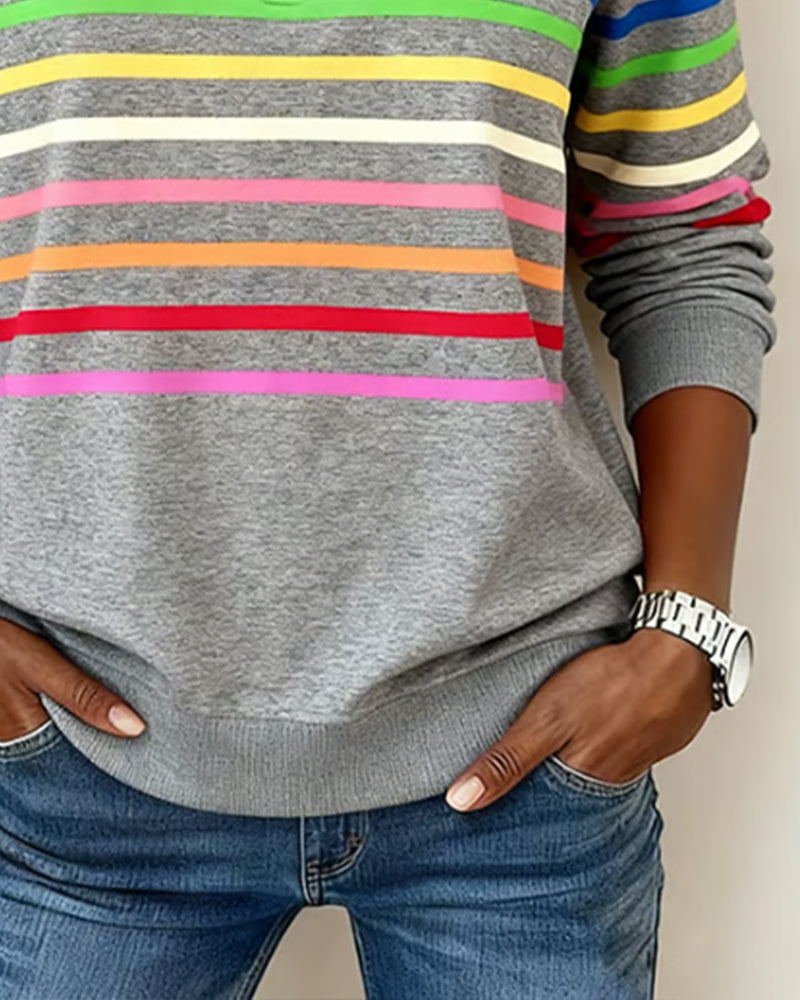 Damen Strickjacke mit Streifenbändern und Reißverschluss (3)