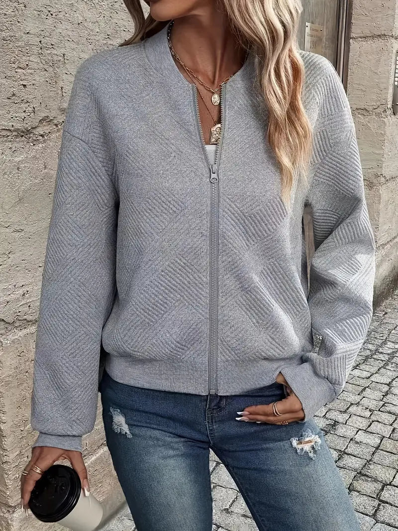 Damen Strickjacke mit strukturiertem Muster im Casual-Stil (9)