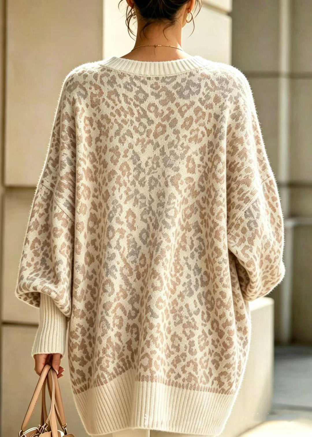 Damen Strickjacke mit V-Ausschnitt für den Alltag (3)