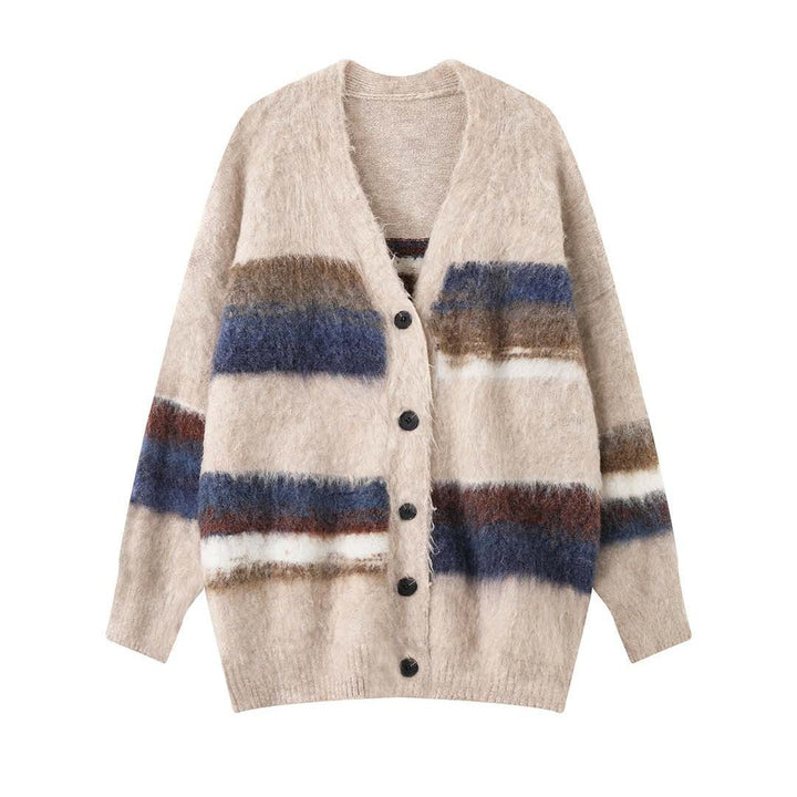 Damen Strickjacke Oversize mit Karomuster (5)