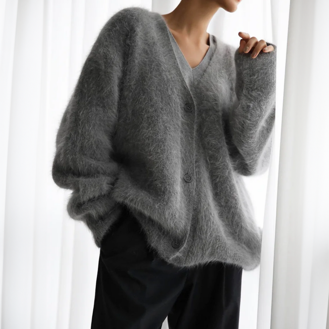 Damen Strickjacke Oversized für den Herbst in Braun 3