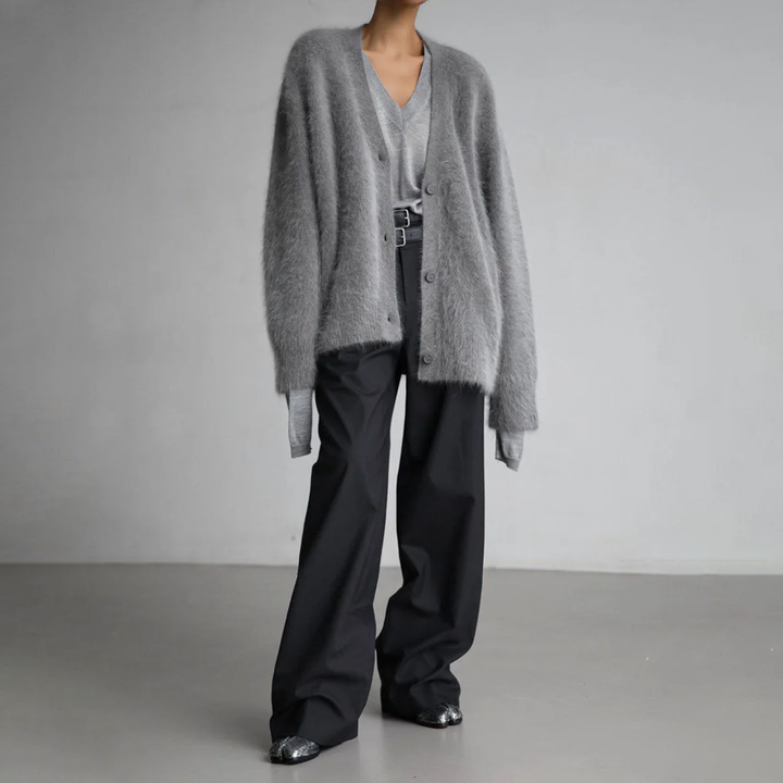 Damen Strickjacke Oversized für den Herbst in Braun 4