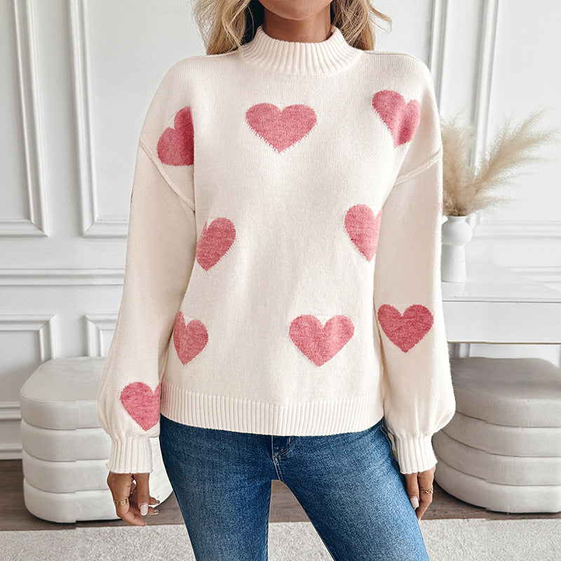 Damen Strickjacke Oversized mit Intarsienmuster in Hellrosa