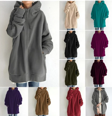 Damen Strickjacke Oversized mit Kapuze (2)