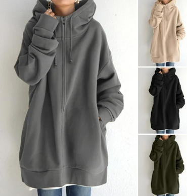 Damen Strickjacke Oversized mit Kapuze (3)