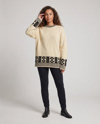 Carla | Damen Strickjacke zum Schichten mit Norwegermuster