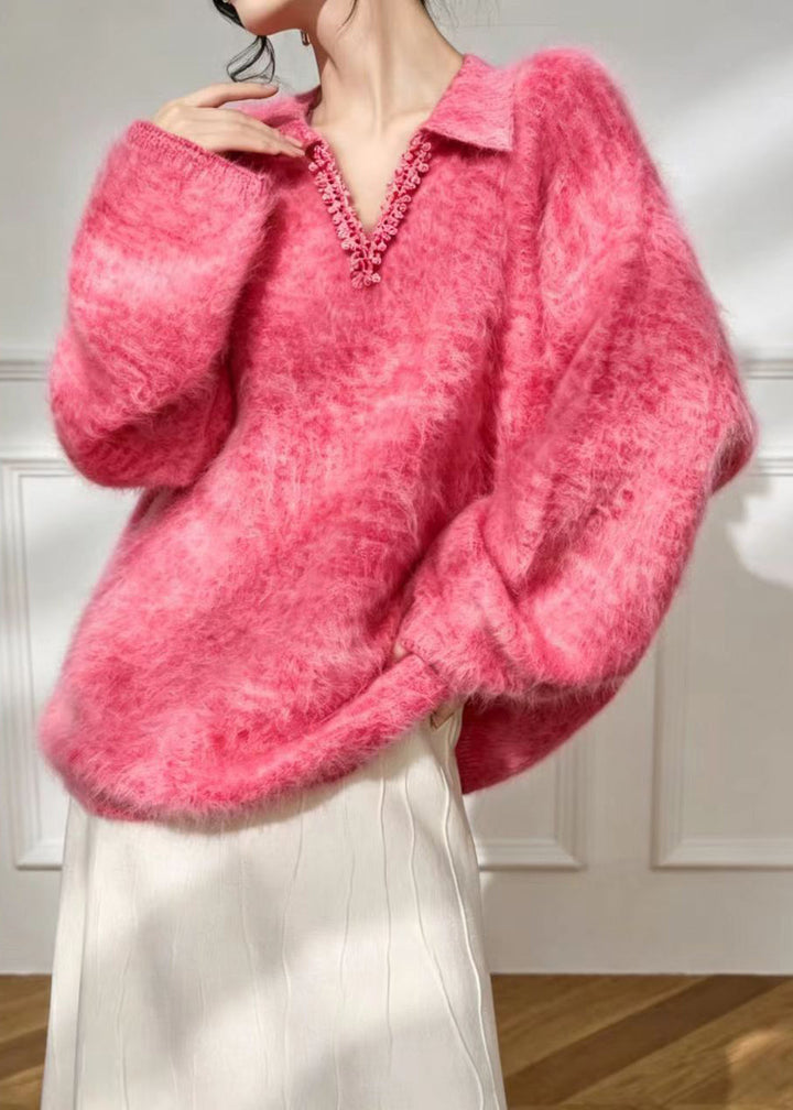 Damen Strickjacke zum Überziehen mit Spitzenkante