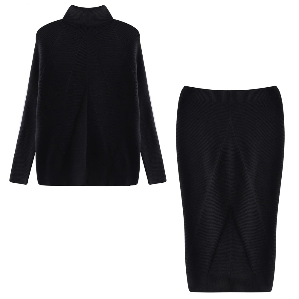 Damen Strickkleid für kühle Herbsttage in Schwarz