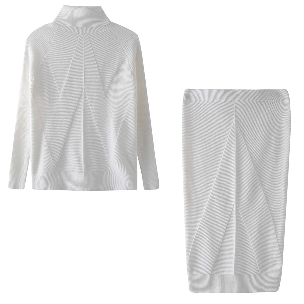 Damen Strickkleid für kühle Herbsttage in Weiß