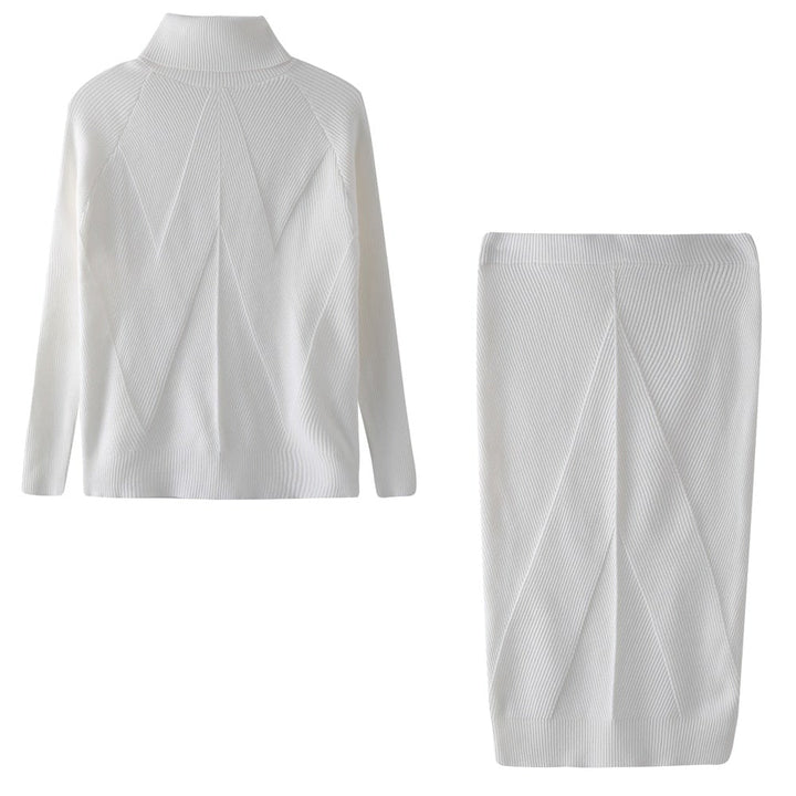 Damen Strickkleid für kühle Herbsttage in Weiß