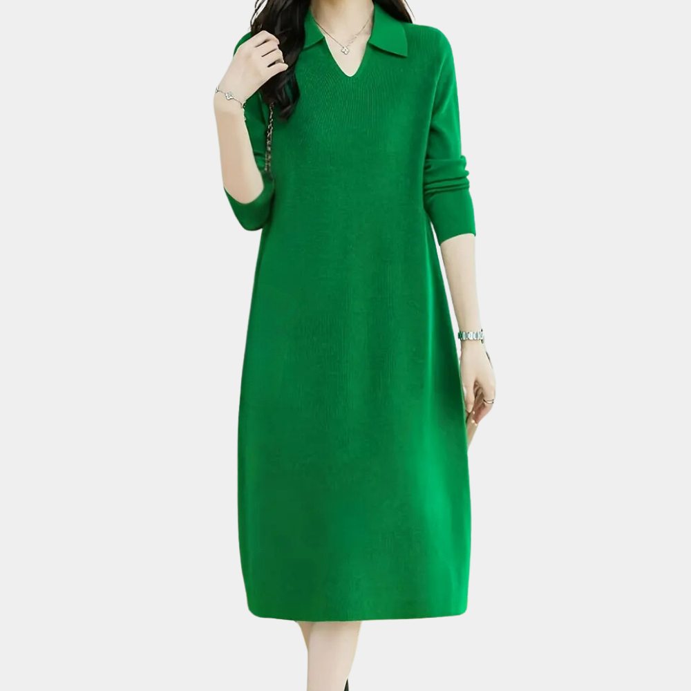 Damen Strickkleid Midi mit figurbetonter Passform (2)