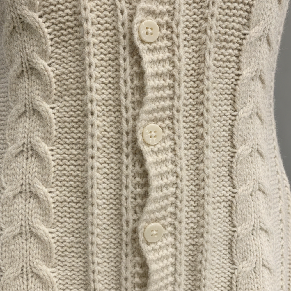 Damen Strickkleid mit Zopfmuster für den Herbst (2)