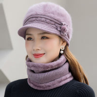 Fiona | Damen Strickmütze und Schal-Set für Winter