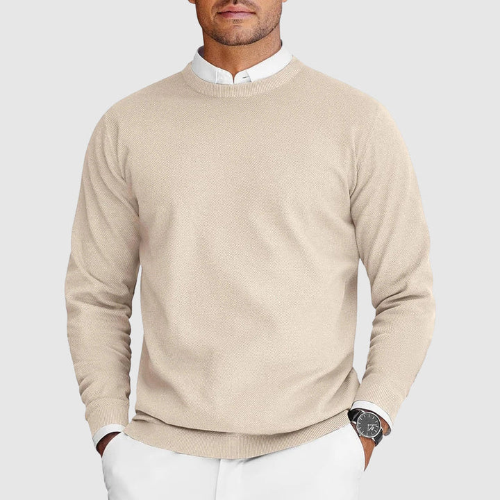 Damen Strickpullover Lang für elegante Schichten in Beige