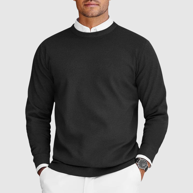 Damen Strickpullover Lang für elegante Schichten in Schwarz