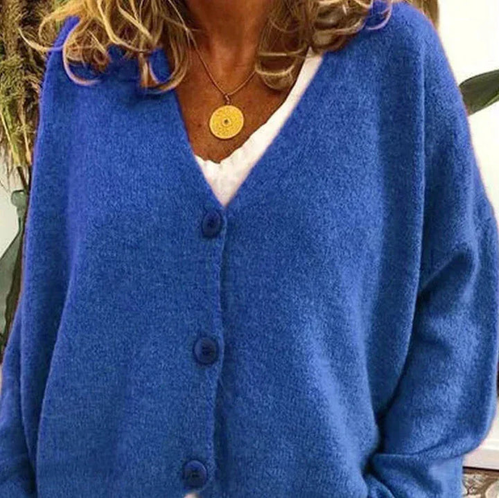 Damen Strickweste im zeitlosen Stil in Blau