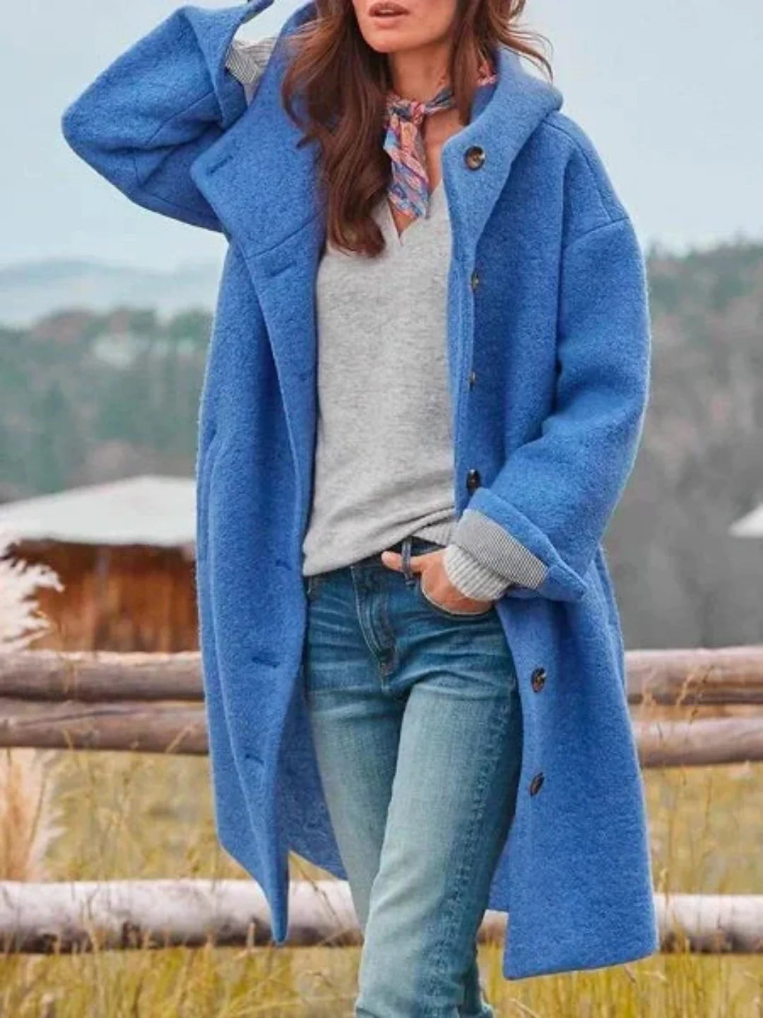 Damen Strukturierte Jacke für den Herbst in Blau