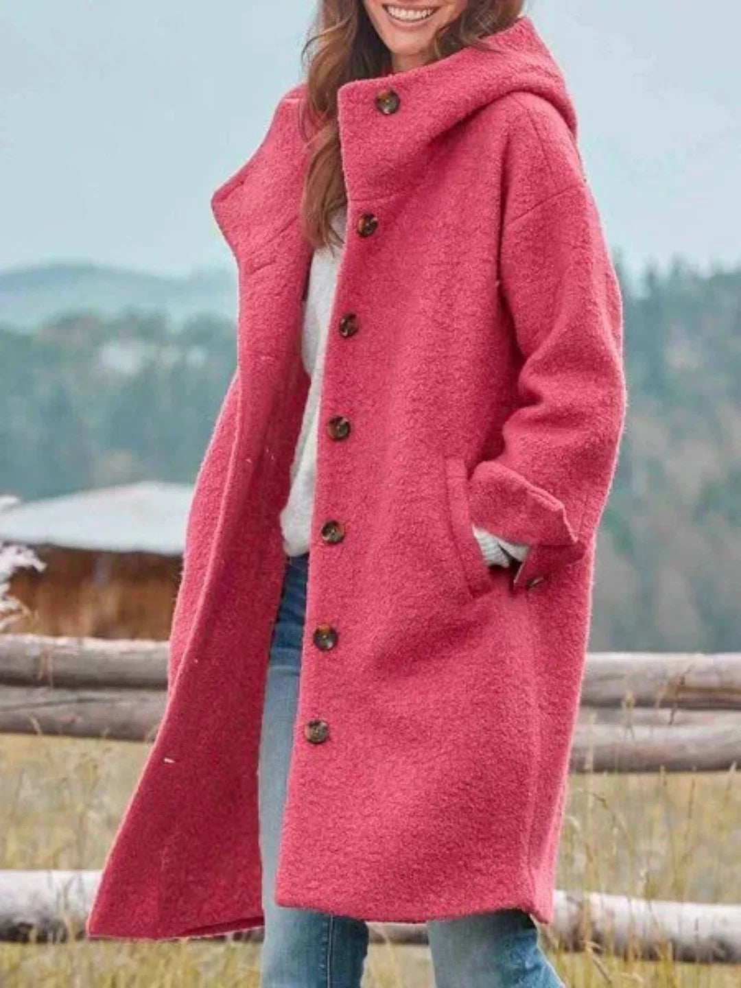 Damen Strukturierte Jacke für den Herbst in Rosa