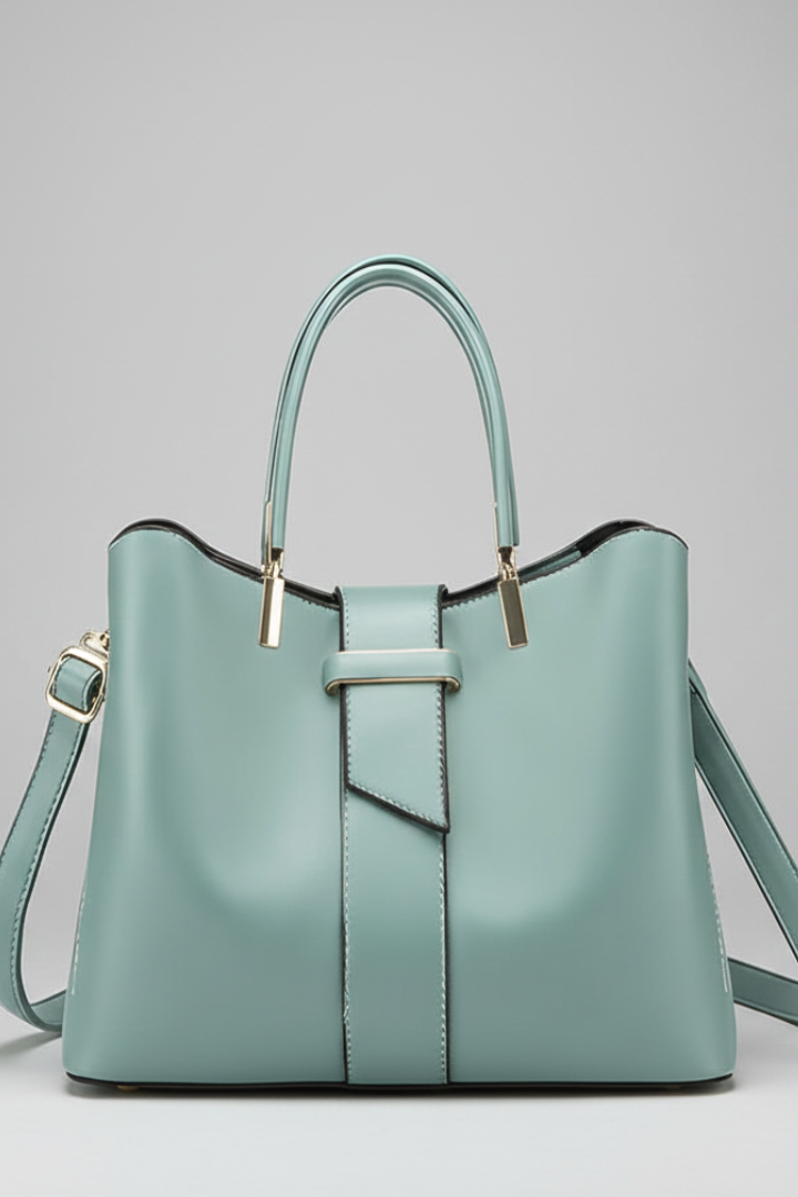 Damen Strukturierte Laptoptasche mit abnehmbarem Schulterriemen in Blau